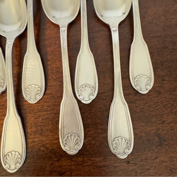 10 SAGLIER FRERES SilverPlated SPOONS - Shell Tip Design - Pattern Name S1F3 - Picture 3 of 16